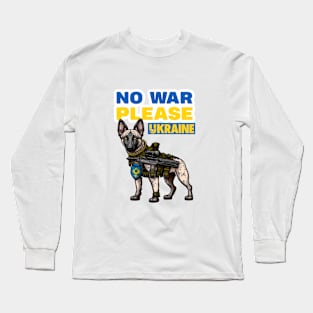 Dog Ukrainian Soldier, funny dog, dog lovers Long Sleeve T-Shirt